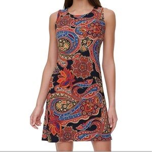 Tommy Hilfiger paisley sheath dress sleeveless pullover size 6